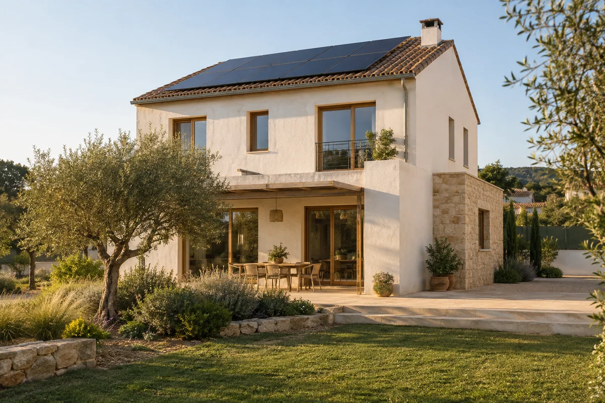 Un hogar mediterráneo preparado para producir energía con placas solares